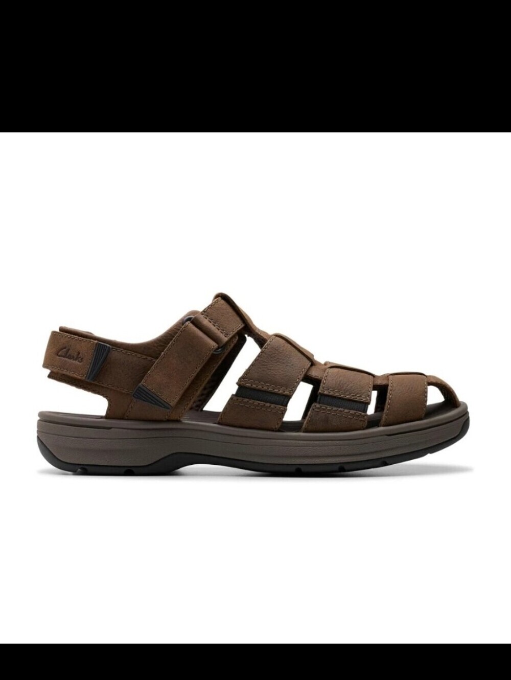 Clarks Men's Saltway Cove Dark Brown Leather Sandals CL-26176899